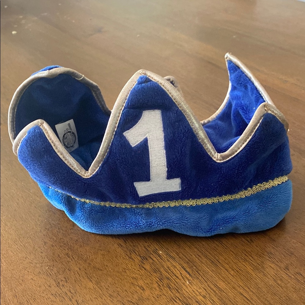 First Birthday Blue Plush Crown
